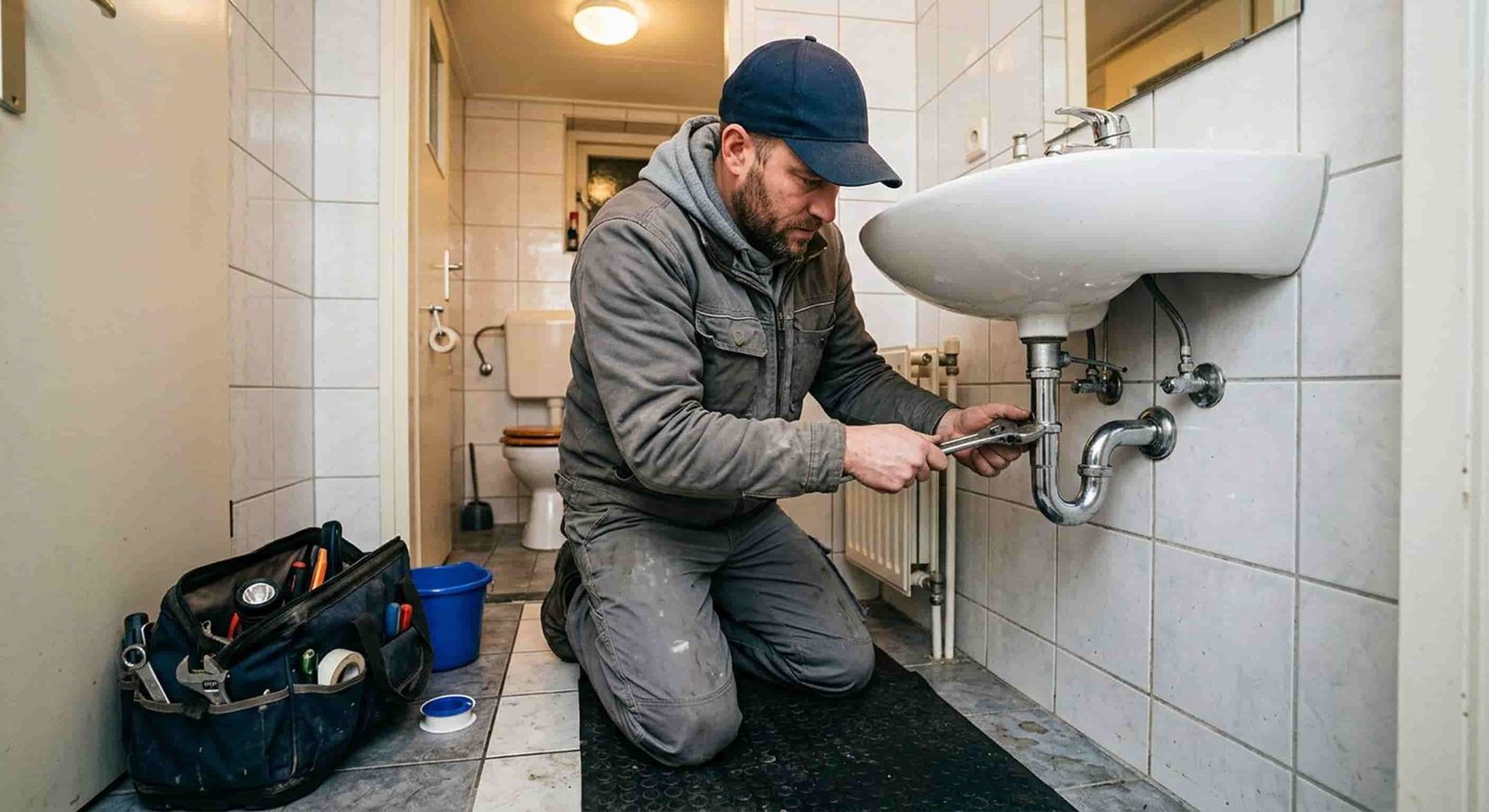 Lavabo altında tesisat tamiri